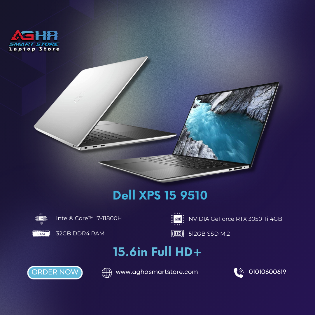 Dell XPS 15 9510 by agha smart store laptop egypt مصر لابتوب