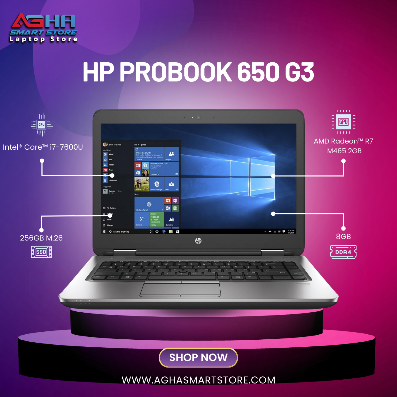 HP ProBook 650 G3 لاغ BY AGHA SMART STORE