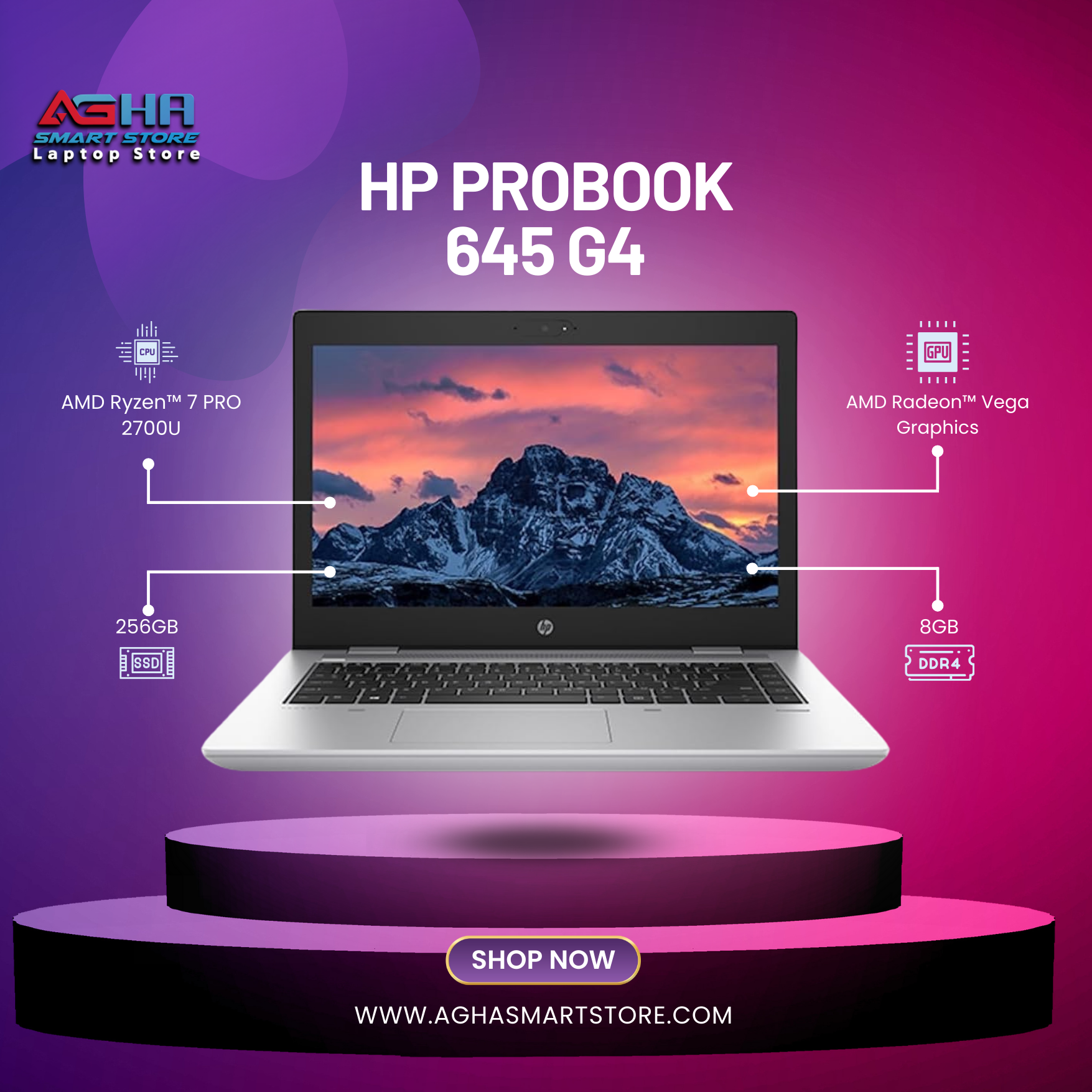 HP ProBook 645 G4 BY AGHA SMART STORE