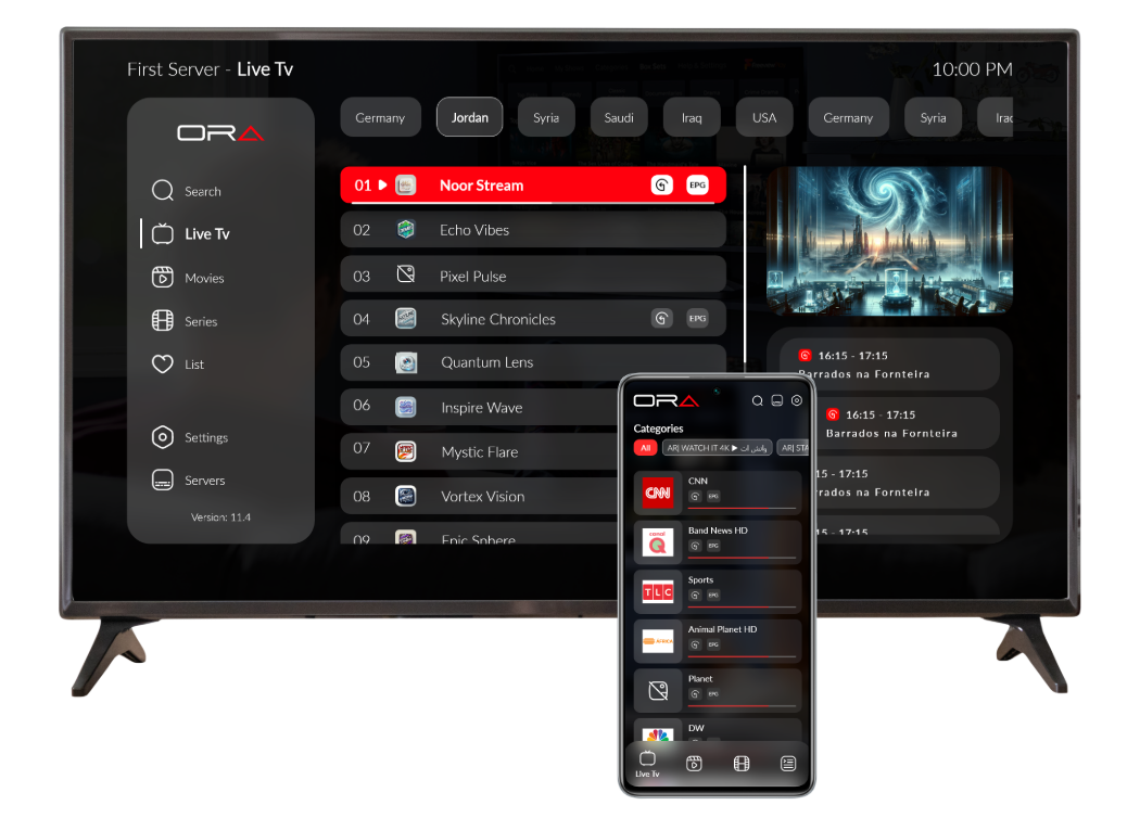اشتراك IPTV مع تفعيل ORA PLAYER مجاني اشتراكات IPTV iptv egypt iptv اشتراك مصر